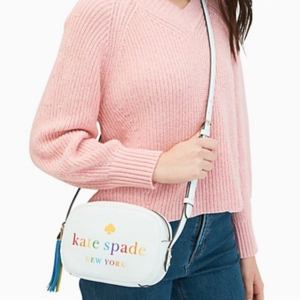 Kate Spade Kourney Rainbow Logo Camera Bag. - Picture 2 of 16